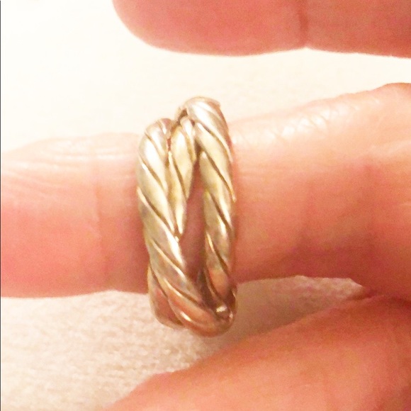 Sterling 3-band rolling interlocking ring - Picture 3 of 5